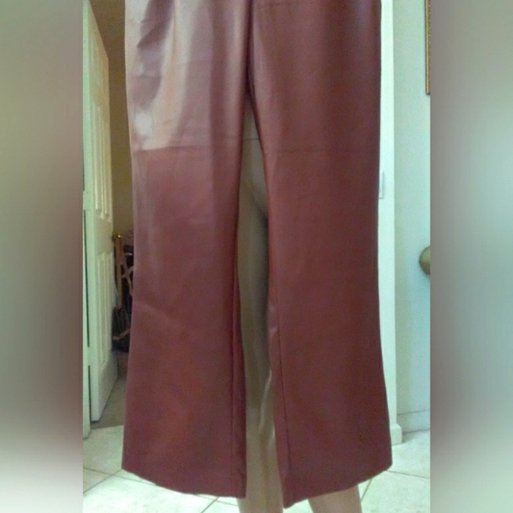 BNWT BEAUTIFUL HOUSE OF HARLOW FAUX LEATHER DRESS PANT MED. BROWN SZ. 8 SOFTEST! - Picture 4 of 8